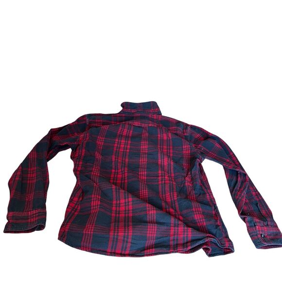 Mens Flannel Shirt Large Red Buffalo Checked Plaid Lumberjack Fisherman - Picture 16 of 16